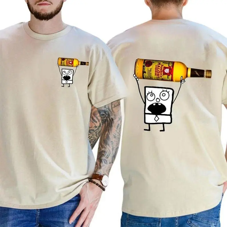 Doodlebob Malort 2 Sided T-shirt, Funny Drinking Graphic Tee, Unisex Sweatshirt, For Women, Gift For All Men, Summer Vacation Tee