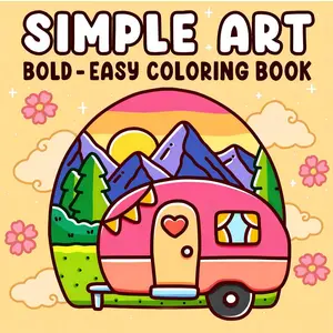 1pc SIMPLE ART coloring book For Adults And Kids,Simple And Big Designs For Relaxat colouring books,Toys suitable for boys and girls, zero foundation drawing to relieve stress coloring book，Christmas gift，Halloween Gift，Back to school gifts
