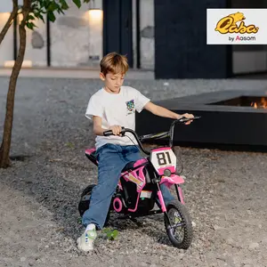 Qaba Kids' Electric Off-Road Bike, 24V with 250W Motor, Reaching Up to 9.9 MPH, Ride-On for Children Featuring 12" Inflatable Tires & Rear Suspension, Suitable for Ages 8-12, Blue