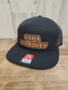 Osha Approved Hat Richardson 112 Leather Patch Men's Hat FlexFit FlatBill Trucker Style Hat Fashionable Unisex Headwear snapback cap mens hats caps