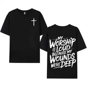 My Worship Is Loud Because My Wounds Were Deep Unisex Washed Christian Shirt, Christian Scripture T-Shirt, Vintage Retro Washed Shirt Double Sided Printed