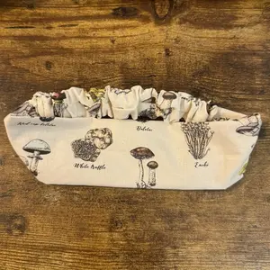 Scientific Mushrooms on Tan Fabric Headband
