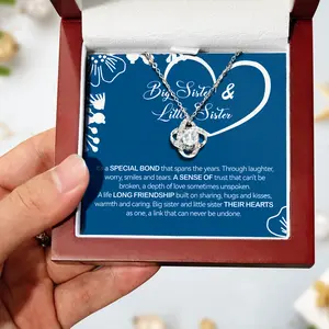 【To Sister Necklace｜Sister Gift Version】Sister Necklace Gift with Message Card, Meaningful Jewelry Gift for Sister, Birthday or Christmas Sister Gift, Love Necklace from Brother or Sister in Luxury Light Up Box