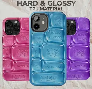 NeeDoh Cool Crush Ice Cube Phone Case, 3D Visual Printed Hard Glossy Phone Case 11 12 13 14 15 16 17