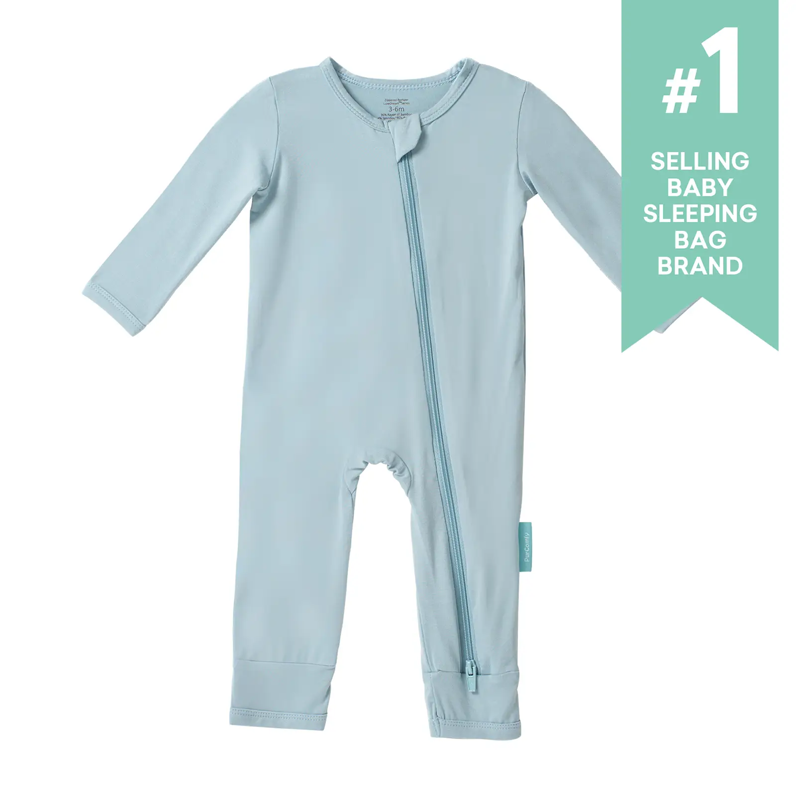 PurComfy Supersoft Bamboo Long Sleeve Romper, Comfortable Baby Sleepwear Pjs, Eczema-Soothe Baby Sleepwear Clothing for Boys&Girls (0-24M), One Piece