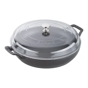 Staub Enameled Cast Iron Everything Braiser 3.5-Qt Matte Black – All-in-One Cooking, Even Heat, Durable Everyday Essential