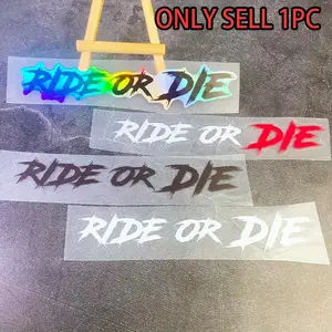 1PC RIDE OR DIE Car Stickers, Multipurpose Car Decal, Waterproof Vinyl Decals for Auto Windows, Motorcycle Helmets, Universal Vehicle Decoration, Suitable for use as Christmas and Halloween Gifts