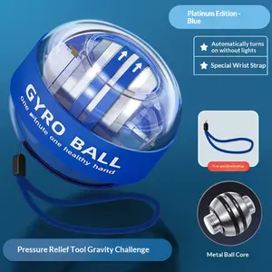 LED Magnetic Wrist Power Ball Chain Mail Fingertip Grip Strengthener Gyro Training Fitness Stress Relief Wrist Exerciser