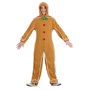 Gingerbread Man Onesie Adult Costume