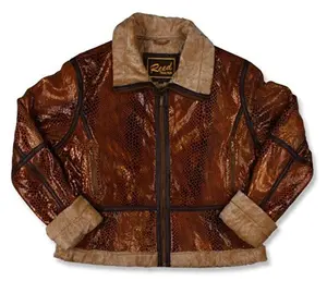 REED Women's Snake Leather Long Sleeve Jacket - Imported Women's Tops, Coats, Stylish Apparel