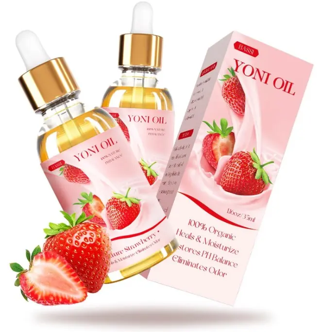 2 Packs Yoni Oil for Women pH Balance - Strawberry Fresh Feminine Care Oil | All Natural Vaginal Oil Essential Oils, Reduces Odor, Restores pH Balance and Wetness, 1 fl oz/pc