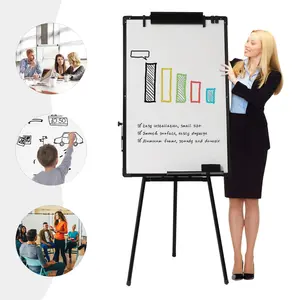 CNCEST Magnetic Whiteboard Easel Black 36 x 24 Inches Portable Dry Erase Board Height Adjustable for School Office and Home Use Lightweight Aluminum Alloy Frame Easy to Store and Carry