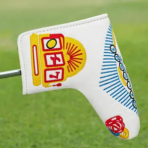 Golf Putter Cover Dice Playing Cards Design, Durable Golf Club Protector, Easy Closure Accessory for Outdoor Enthusiasts