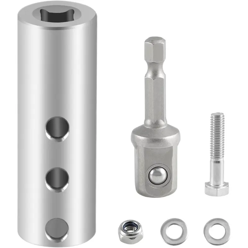Upgraded Stainless Steel Trailer Jack Electric Drill Adapter Kit - 1/2 in Socket Adapter Bit, 26mm (1 inch) Jack Drive Shaft Compatible, Corrosion-Resistant, Higher Hardness, More Robust & Durable Hex Bit Socket Combination Tool