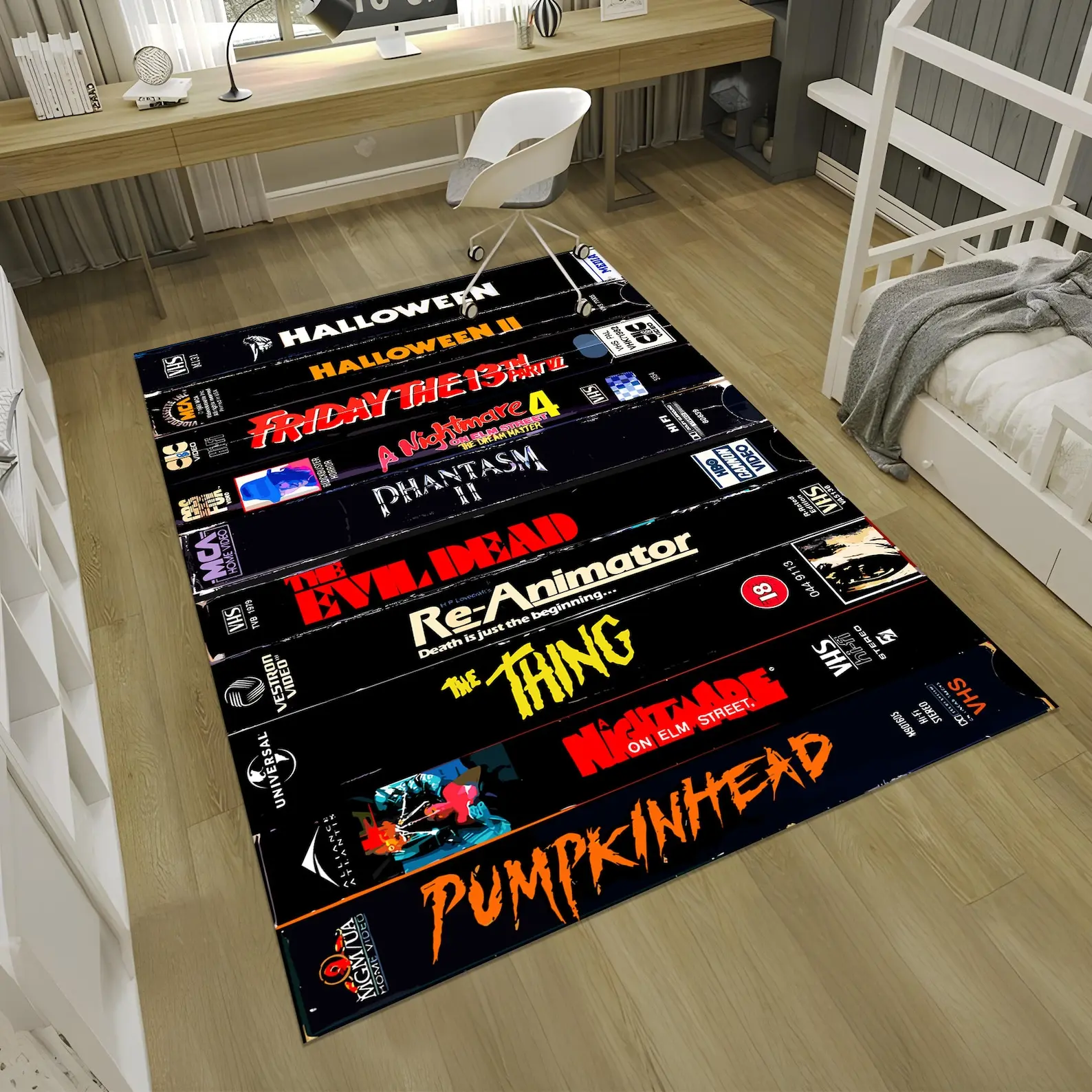 Horror Movie Rug, Movie Rug, Horror Rug, Fear Rug, Minimalist Rug,Horror Decor, Gothic Rug, Unique Rug,Area Rugs,Boys Room Rug,Gifts for her