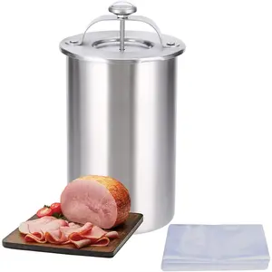 Ham Maker Stainless Steel Meat Press Mold for Making Ham Meat Deli Meat Homemade Lunchmeat Press Maker with a Thermometer and Cooking Bags