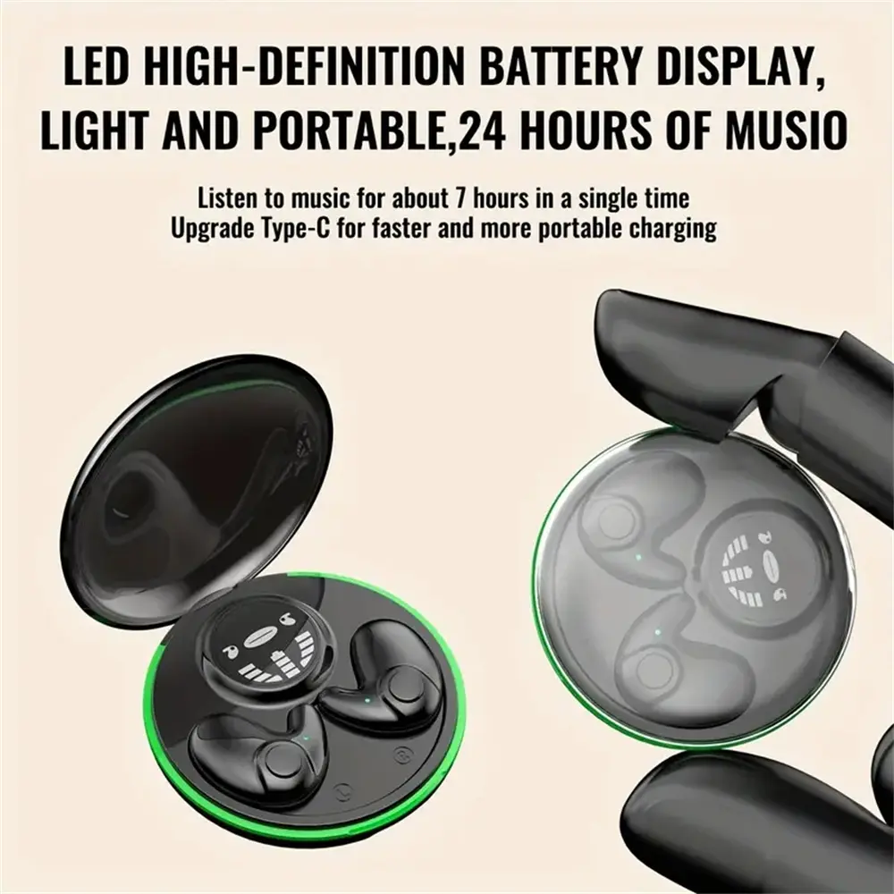 MSHUKCOE Invisible Sleep Wireless Earphone Bluetooth 5.3 Ipx5 Waterproof Lightweight Headphones for Sensitive Sleepers Painless Earbuds with Long Battery Life - Electronic summerwins