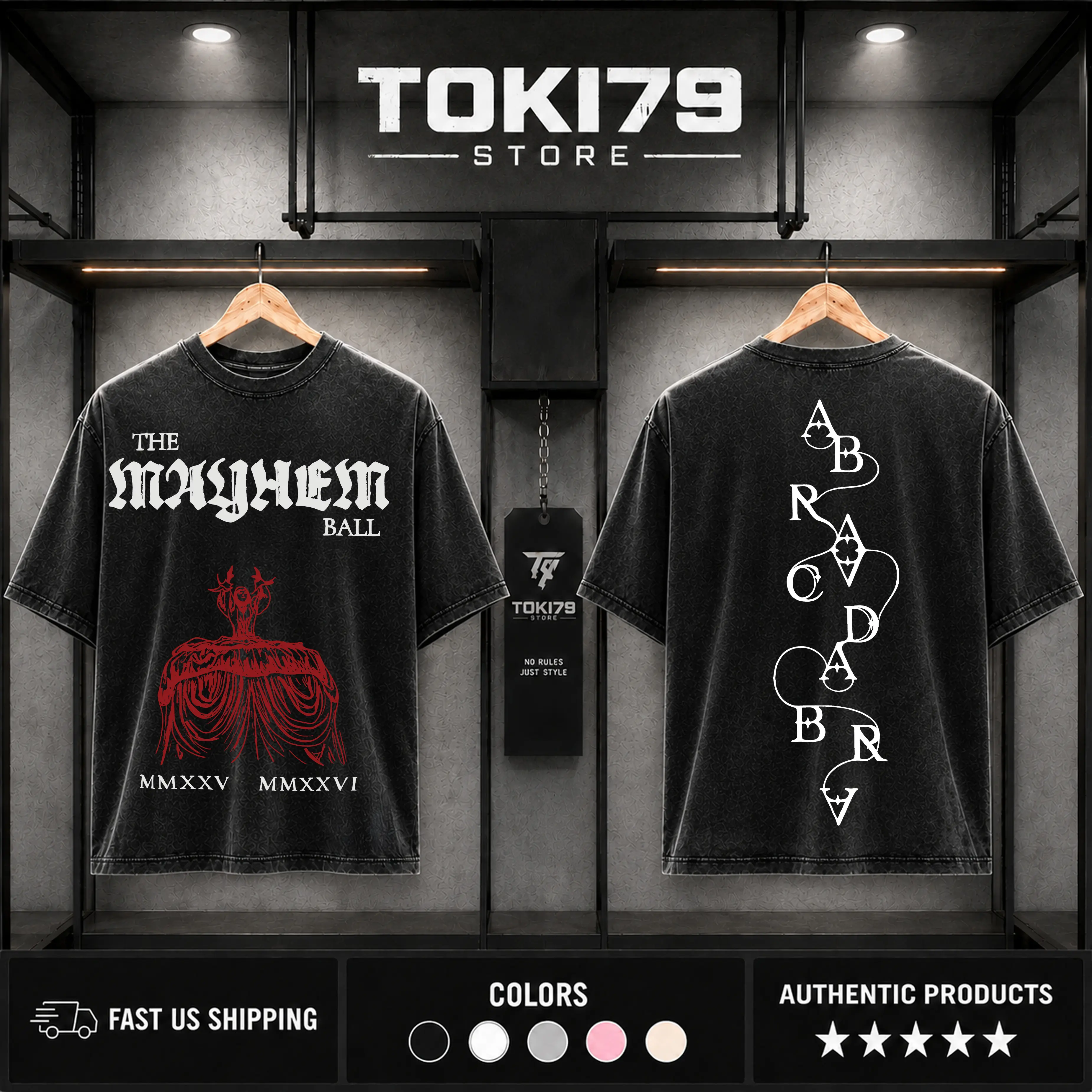 Mayhem Ball Red Dress TShirt, Front & Back Design, Mayhem Ball Abra-Ca-Dabra, Mayhem Tour Shirt, Unisex Bella Canvas, Little Monster Gift Cotton Fabric