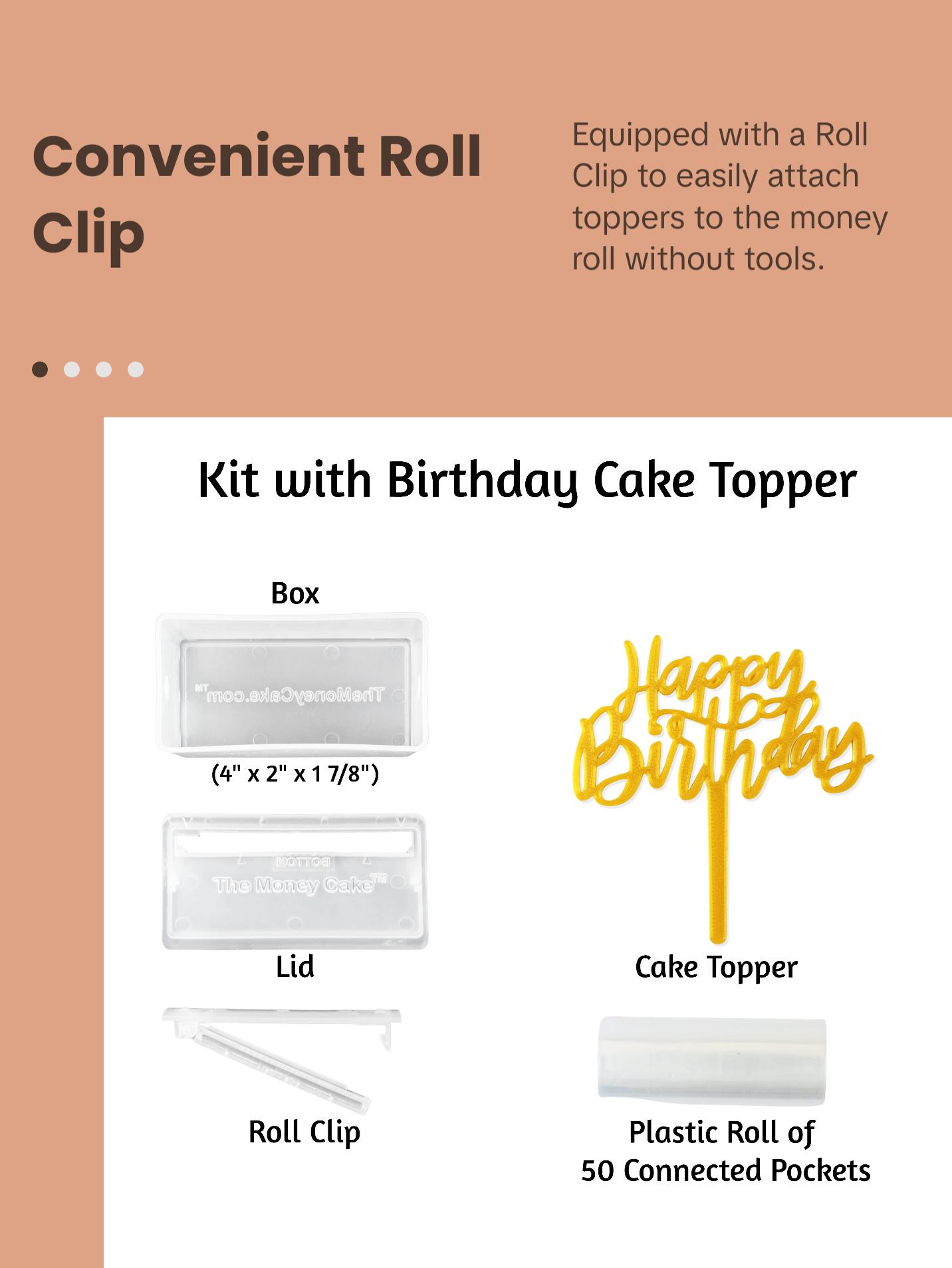Money Cake Kit - Surprise Box™ With Card Holder Topper Gift Plastic Money Cake Kit - Surprise Box™ With Card Holder Topper Gift Plastic