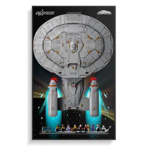Display Wallboard for 10356 Star Trek Federation Starship Enterprise, Building Block Wall Frame Compatible with 10356, for Starship Fans, Wall Only