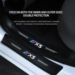 Bmw X5 Leather Door Sill Protector Decal, Anti-Slip Car Sticker, Rear Bumper Guard Decoration, Durable Scratch-Resistant Auto Accessory