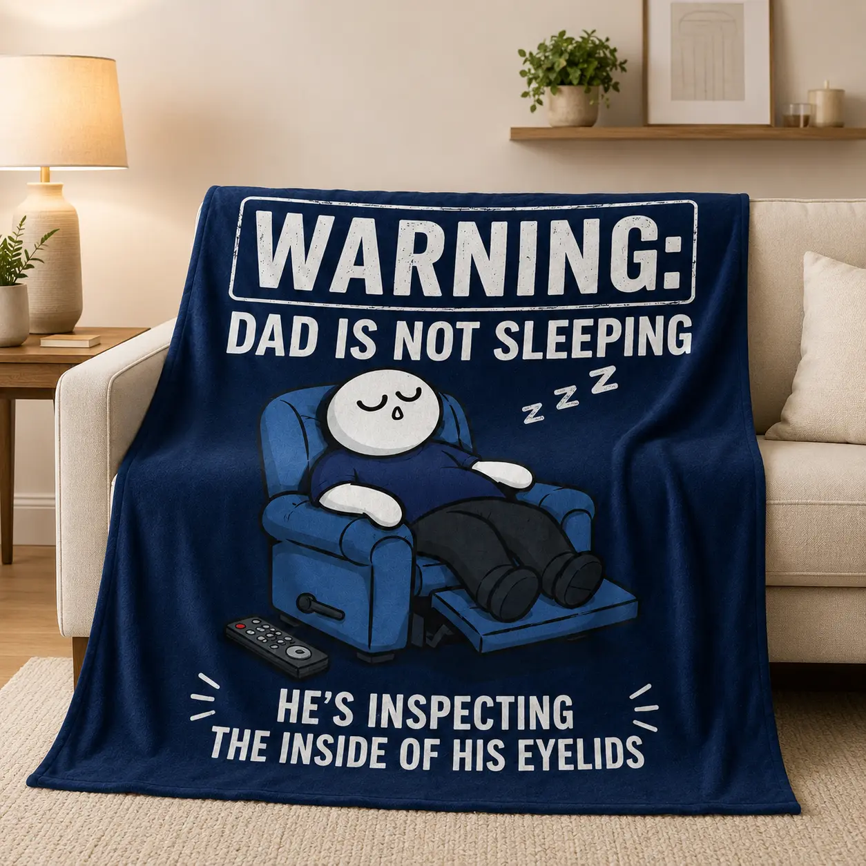 【Father's Day】Funny Birthday Gift for Dad Husband, Dad Is Not Sleeping Flannel Blanket, Fathers Day Dad Gifts From Daughter Son, Super Soft Fleece Throw Blanket for Couch Sofa Bed, Cozy Nap Blanket, Funny Family Gift for Birthday, Warm Plush Blanket Gift