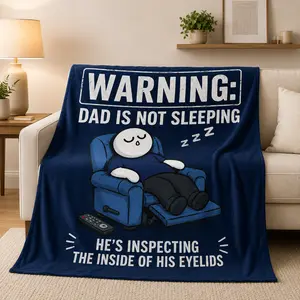 【Father's Day】Funny Birthday Gift for Dad Husband, Dad Is Not Sleeping Flannel Blanket, Fathers Day Dad Gifts From Daughter Son, Super Soft Fleece Throw Blanket for Couch Sofa Bed, Cozy Nap Blanket, Funny Family Gift for Birthday, Warm Plush Blanket Gift