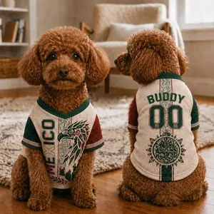 Personalized Mexico Pet Soccer Jersey, Custom Dog Shirt with Name Number, Puppy Game Day Outfit, Football Fan Gift for Dogs Cats 2R5