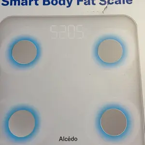 Alcedo Smart Scale for Body Weight, 7-Color Glowing Bluetooth Digital Bathroom Scale for BMI and Body Fat, Body Composition Monitor with Smartphone App