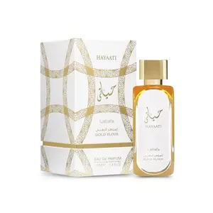 Lattafa Hayaati Gold Elixir Eau de Parfum Spray for Unisex 3.4 Oz Perfume Cologne Fragrance Sweet Fruity Leather Amber