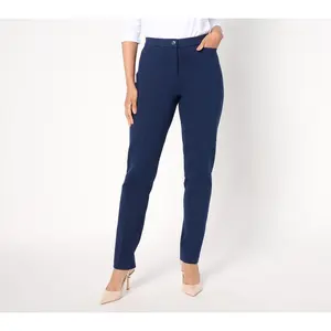 Tailored by Susan Graver Petite Smart Ponte Slim Leg Trouser