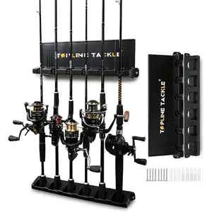 2 Set Vertical Fishing Rod Holders for Garage Wall Mounted Fishing Pole Holders Fishing Rod Rack for Storage 12 Rods