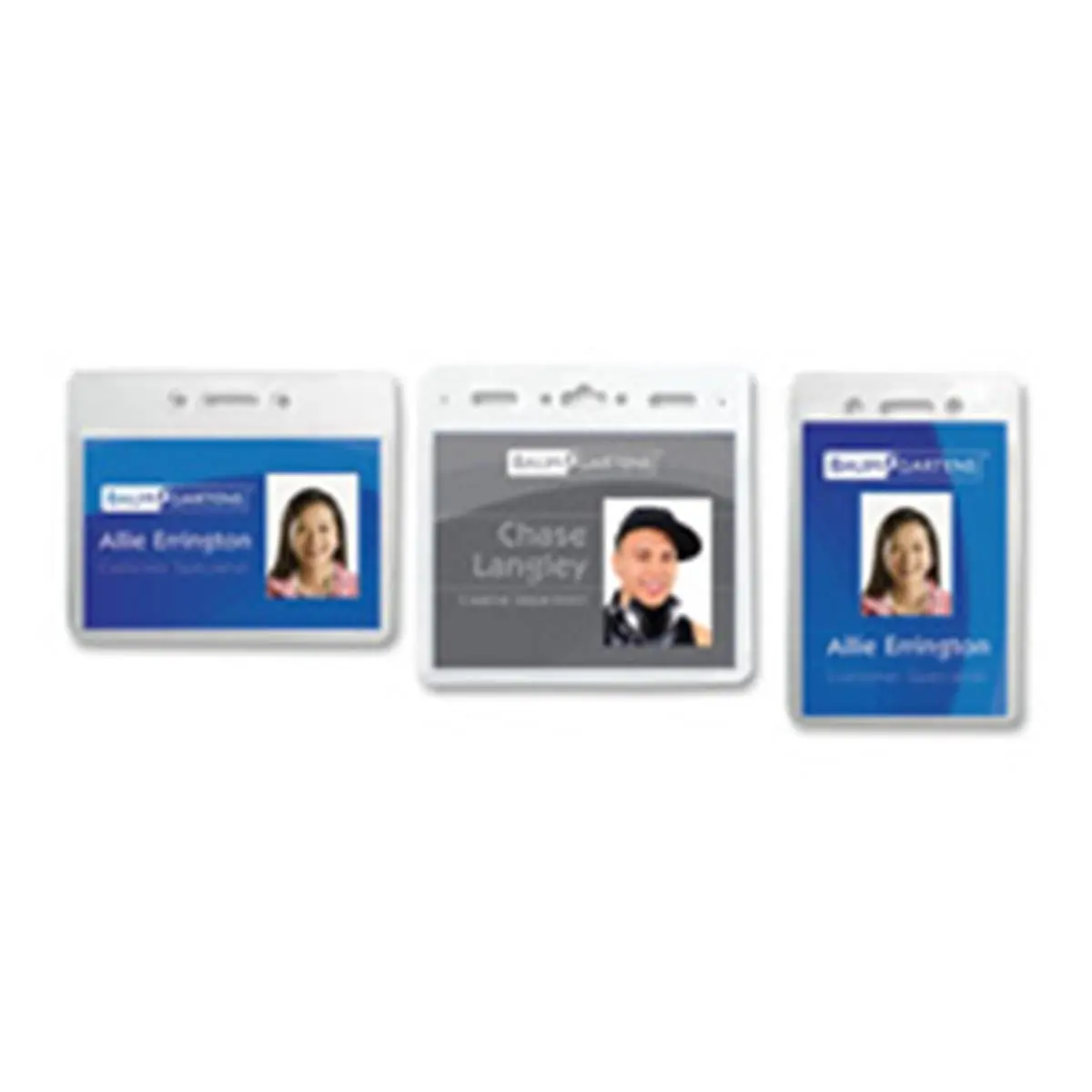 212 MAIN Prepunched Rectangular Polyvinyl Chloride (PVC) Horizontal ID Card Holder, 4x3 in, 50-Pack, Transparent Face, CL, Fits Security Cards, Compatible with Lanyards, Chains, Barbs