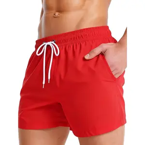 Men's Swim Trunks 5 Inch Inseam Quick Dry Bathing Suit for Men with Mesh Lining Pockets Mens Swimming Beach Shorts