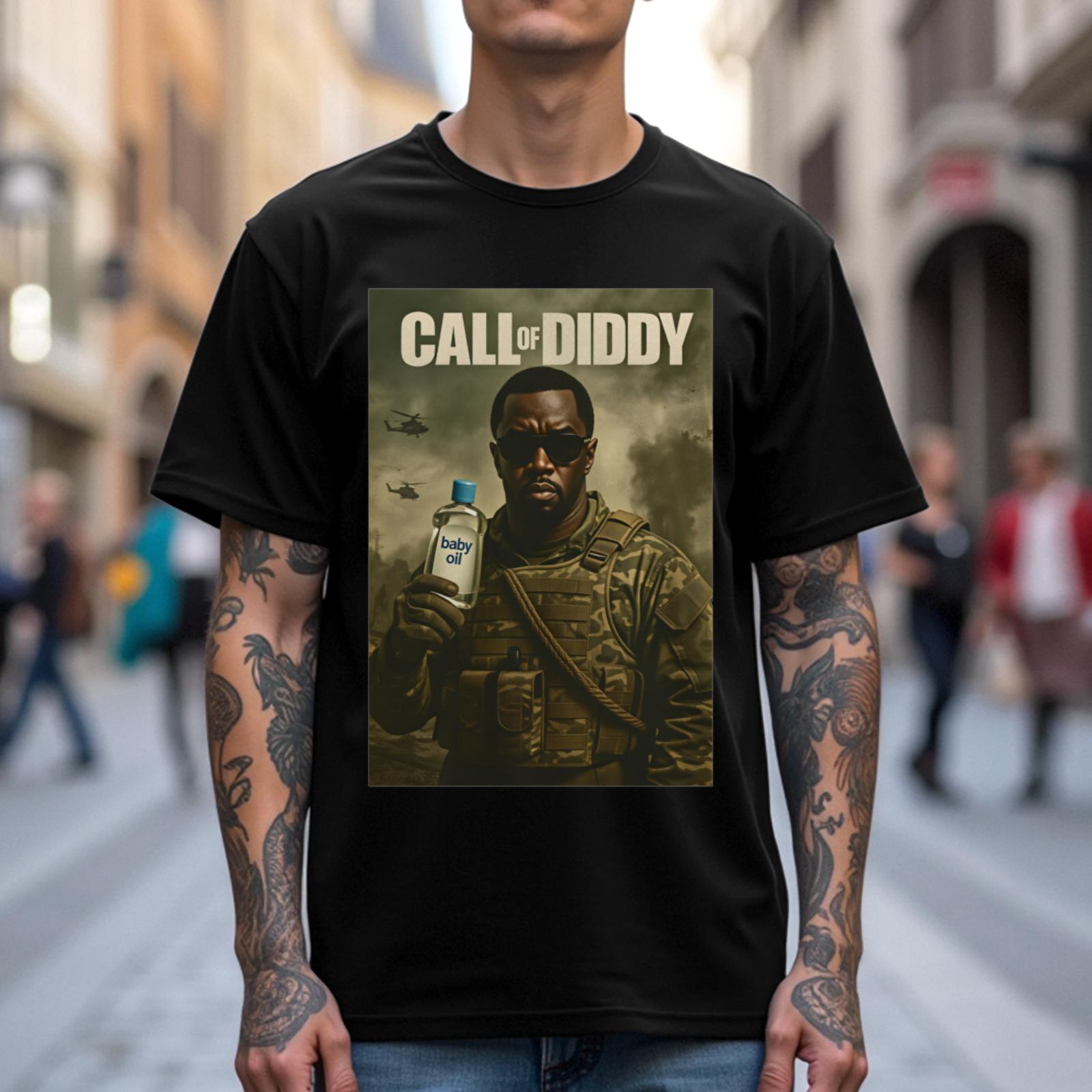 all of Duty Parody Diddy Funny T-Shirt graphic tee