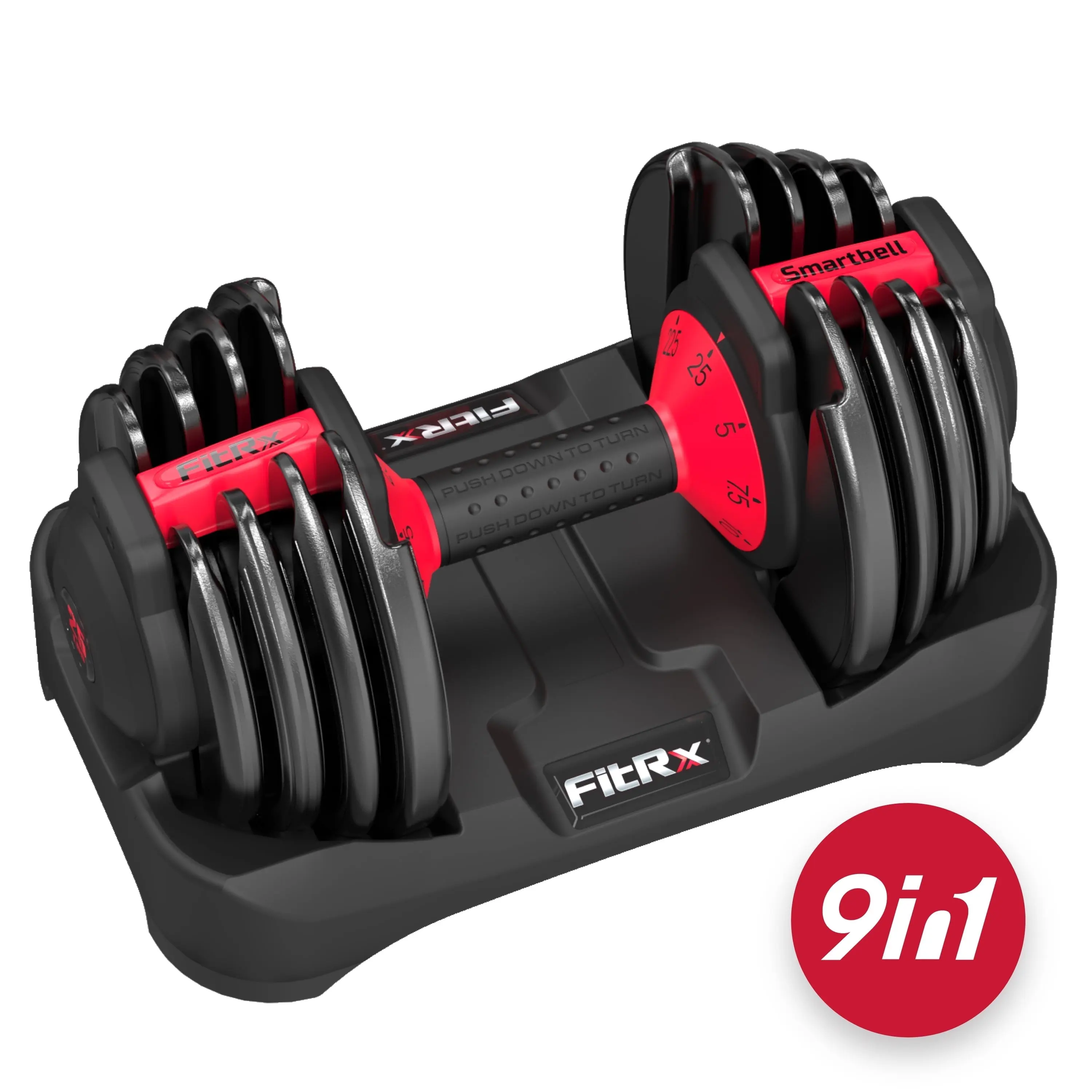 Fitrx Smartbell, 9 in 1 Adjustable Dumbbell, 25 Lb FitRx