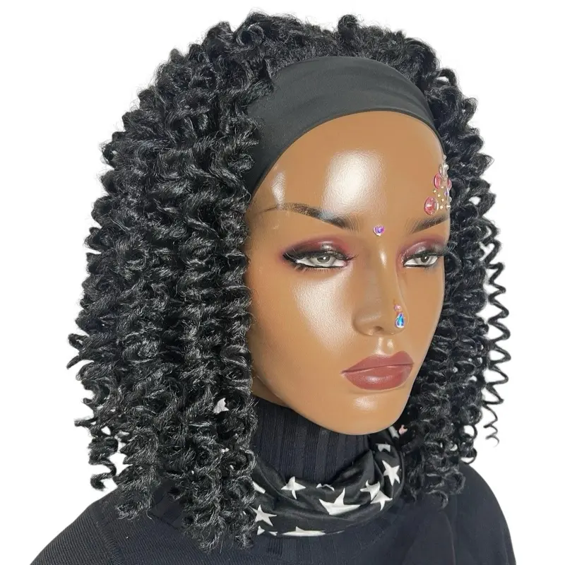Short Curls Spiral Spring Curl Curly Headband Braided Wigs  display picture 2