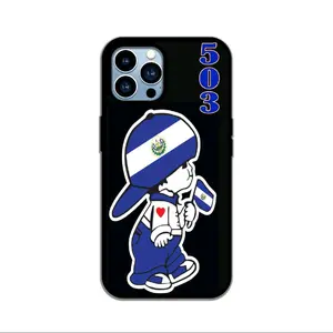 Niño 503 Phone Case for iPhone 5 5c 5s - Black Design with Character Illustration Personalized Protective Cover Customized Protection