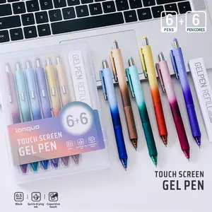 0.5mm Quick-Dry Click Pen Multi-Function Touch Screen Pen 2-In-1 Set, Office Learning Switchable, Essential Writing Tool