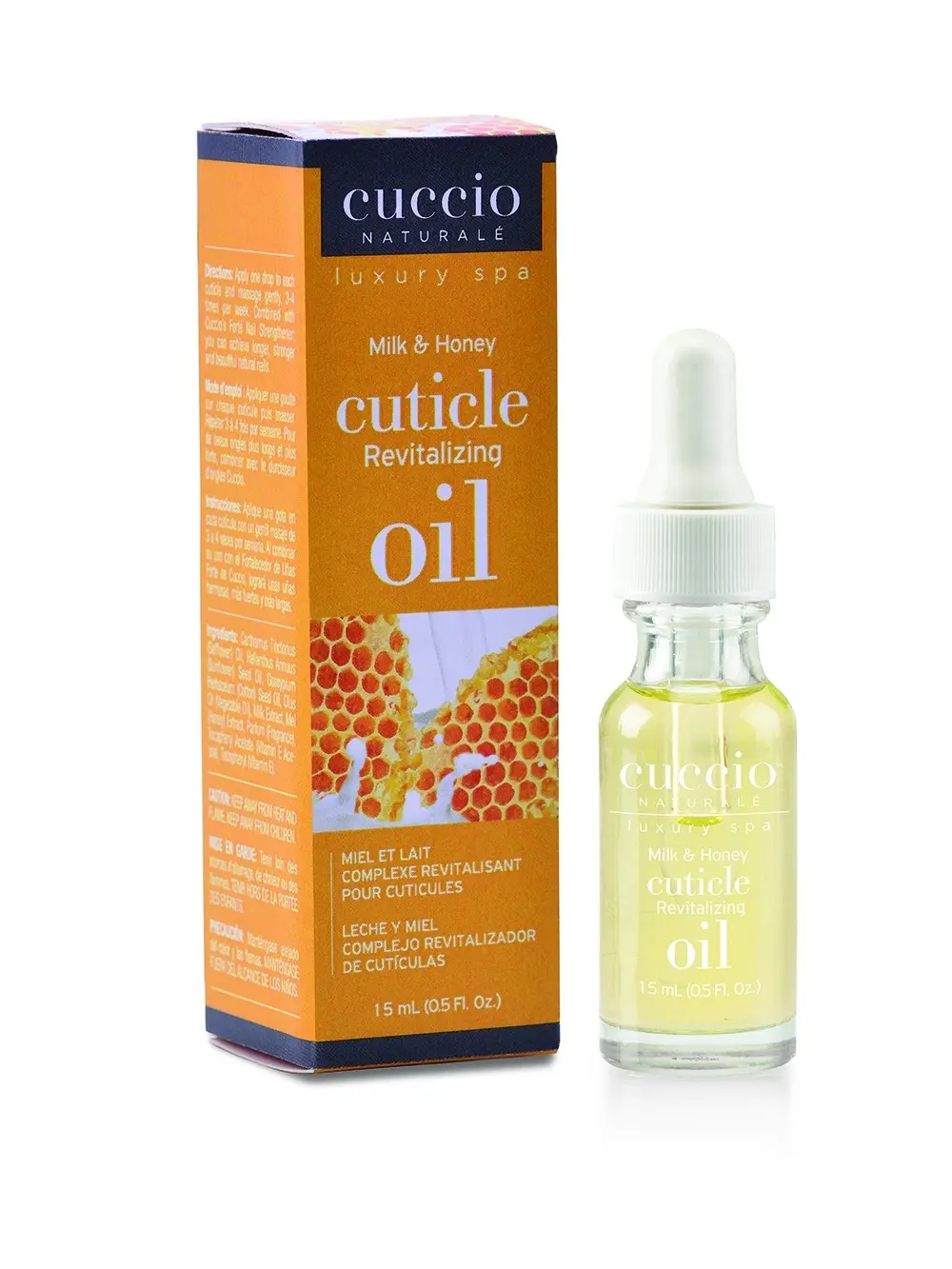 Cuccio Milk & Honey Fragrance Nail Cuticle Hydrating Oil, Unisex Salon-Grade Daily Moisturizer for Dry Cuticles, 0.5 oz