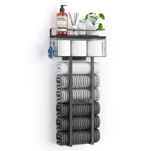 【Bathroom Win!】Aetyord 30" Black Wall-Mounted Towel Rack – Metal, Holds 6 Large  Rolled Towels | Storage Essential | Toilet Paper Holder