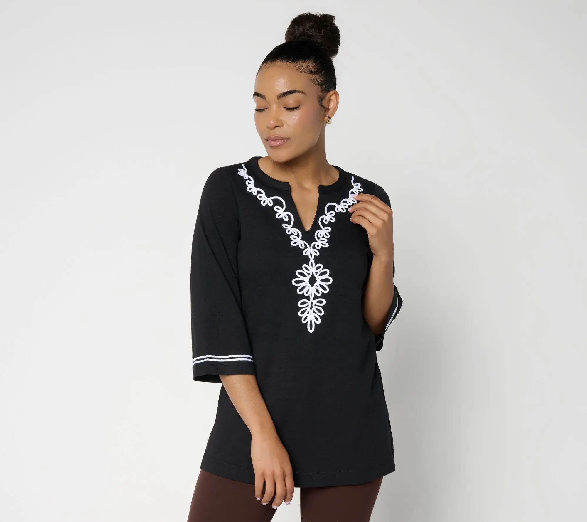 Belle by Kim Gravel Regular Slub Club Sassy Soutache Top