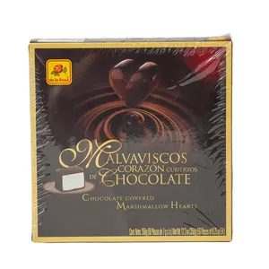 De La Rosa Bombon Corazon Con Chocolate Heart Shaped Chocolate Coated Marshmallows Candy Snack