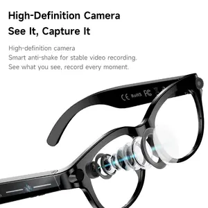 Wireless Smart Glasses, Touch Control, Wireless Connection, Ideal for Office, Outdoor Activities, Sports, Driving, Music Playback, Smart Glasses Camera, Multifunctional Smart Glasses, Smart Eyewear