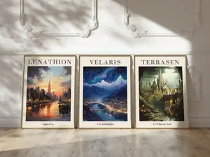 Sarah J Maas set of 3 Prints; ACOTAR Velaris City of Starlight, Crescent City, Throne of Glass Instant  Art Print, BookLover