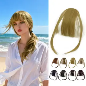 Clip-in Hair Extensions Lightweight Air Bangs Synthetic Hairpieces for Women Easy to Wear All Day Comfort for Daily Party Black Friday & Christmas Straight