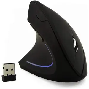 Ergonomic Vertical Left-Handed Mouse-LED Light, High Precision Optical, Cordless, Lightweight-For PC, Computer, Laptop, Mac-1600 DPI, Side Buttons-Gift for Women and Men in Office