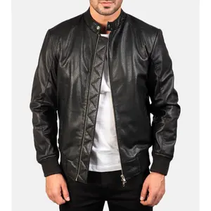 Rocher Percé Men's Leather Bomber Jacket