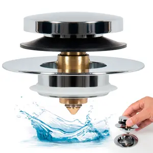 EVORING Universal Tip Toe Bathtub Drain Plug & Stopper - Easy Installation, Replaces Bare Drains, Tip-Toe, Lift & Turn, Designed for Do-It-Yourself