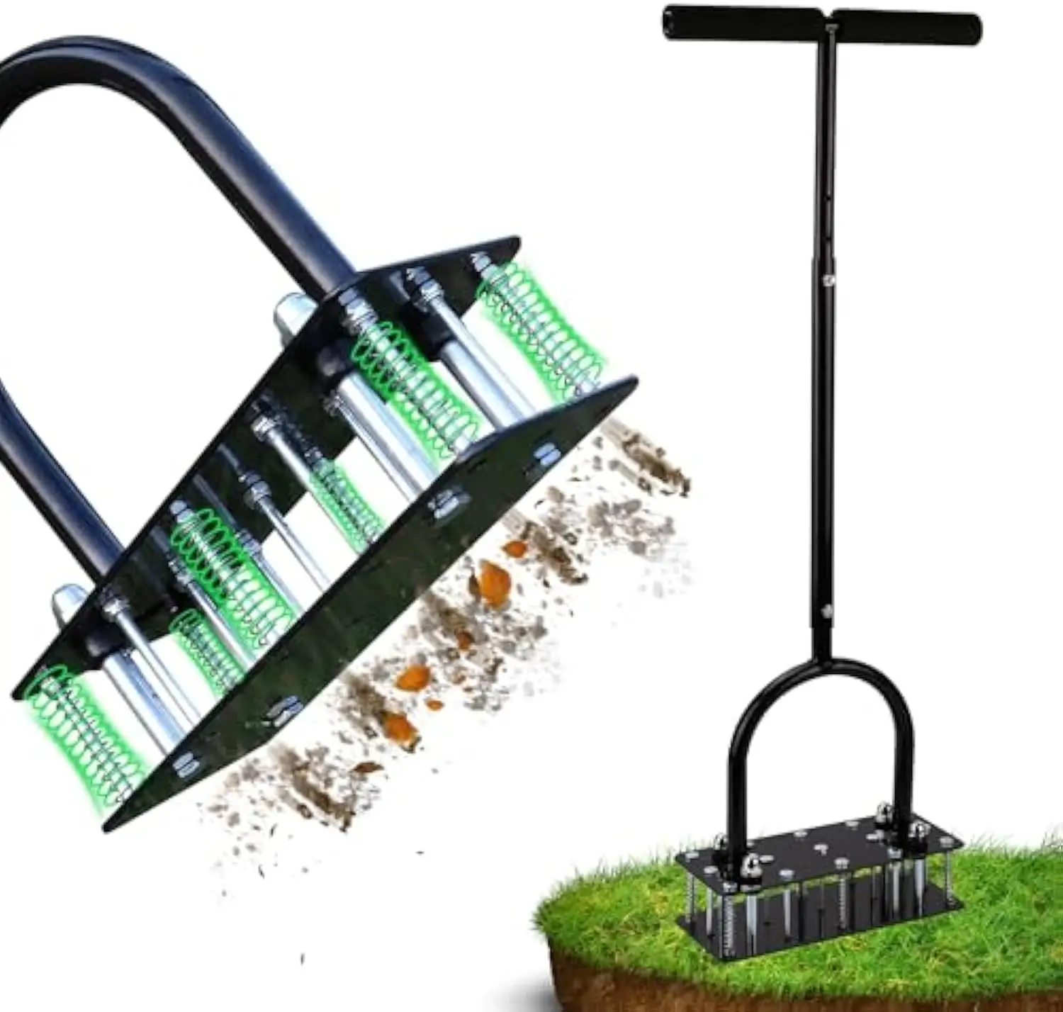 RIFPOD Lawn Aerator Automatic Dirt and Leaf Clean Design,Grass Aerator for Yard and Garden,Soil renovation Hydrophobic permeation Revives Lawn Health